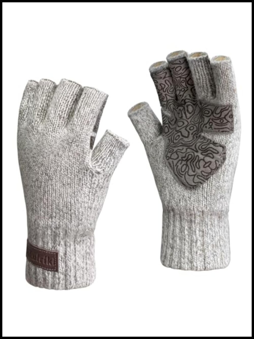 Ragg Wool Fingerless Gloves Thinsulate Lined Cold Weather